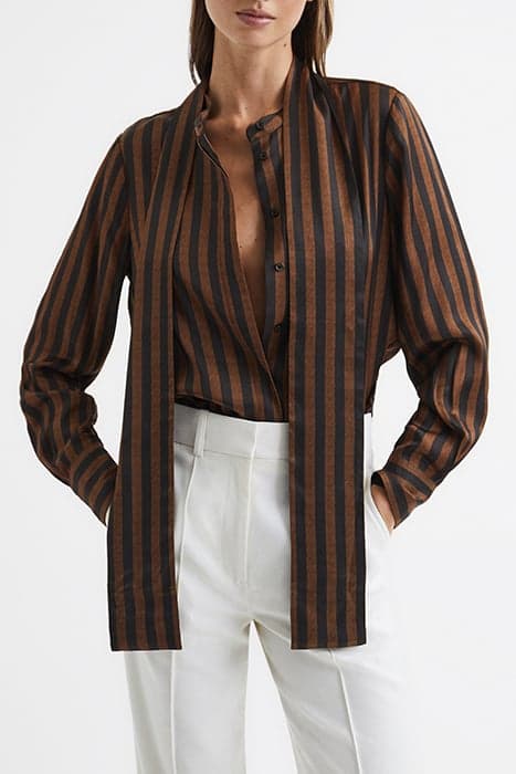 SAVANNAH-STRIPE SHIRT BROWN by Reiss