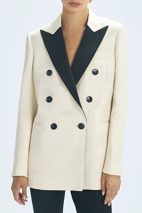 VIVIEN-COLOURBLOCK JACKET BLACK/WHITE by Reiss