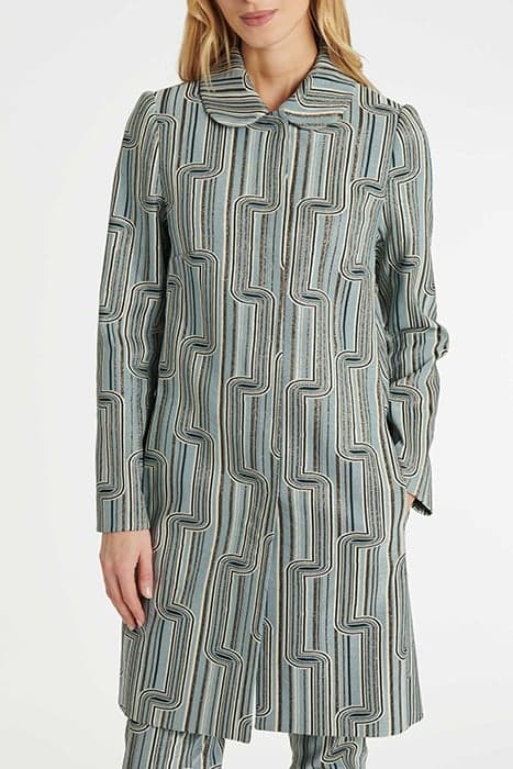 COAT JACQUARD LUREX ICE BLUE by Paule Ka