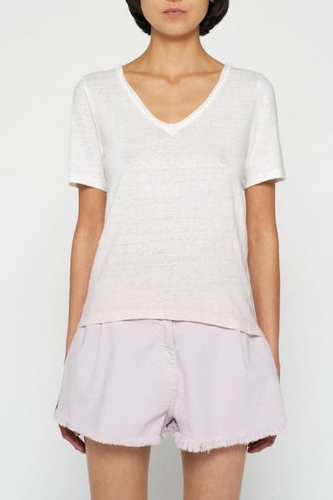 LINEN TEE DIP DYE PALE LILAC by 10DAYS