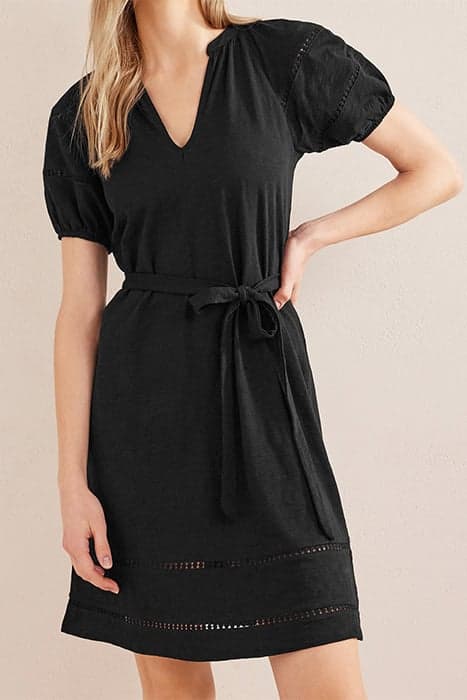 TRIM DETAIL JERSEY DRESS BLACK by Boden