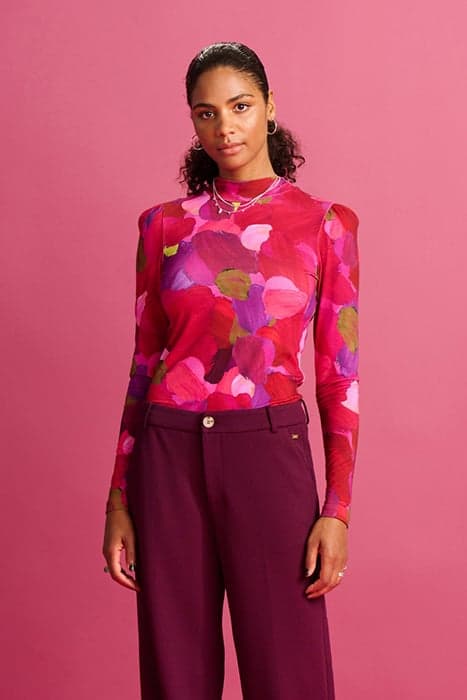 TURTLENECK - BRUSHWORK FIERY PINK by POM Amsterdam