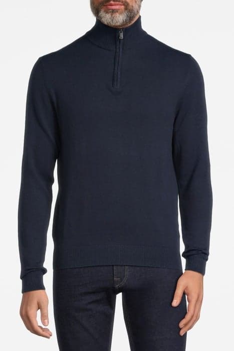 ZIP MOCK COTTON/NYLON/MERINO BLACK IRIS (NAVY) by McGregor