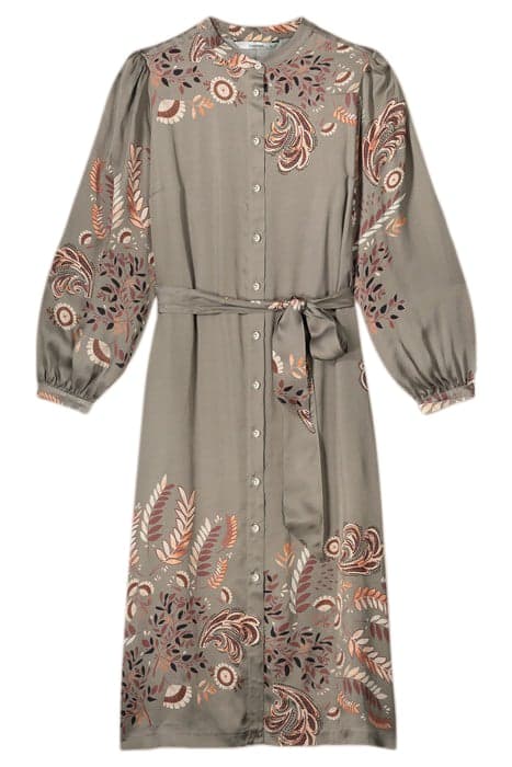 DRESS FINE LEAVES BROWN by Summum Woman