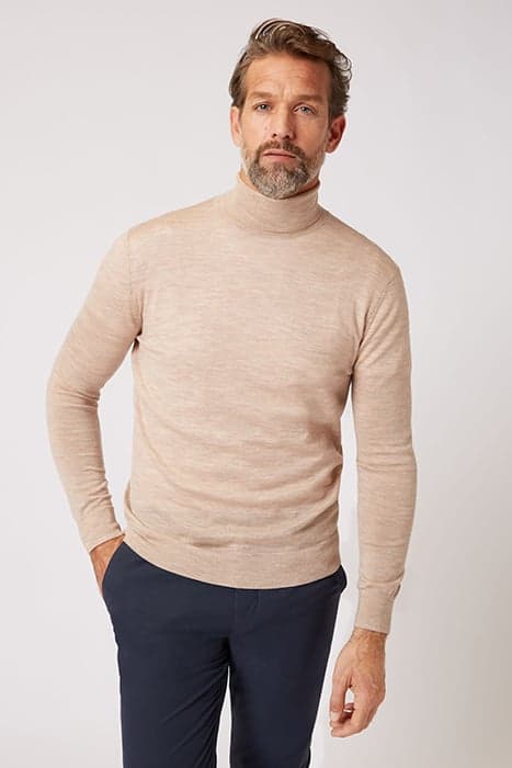 MERINO TURTLE NECK SAND MELANGE SLIM FIT by LABFRESH