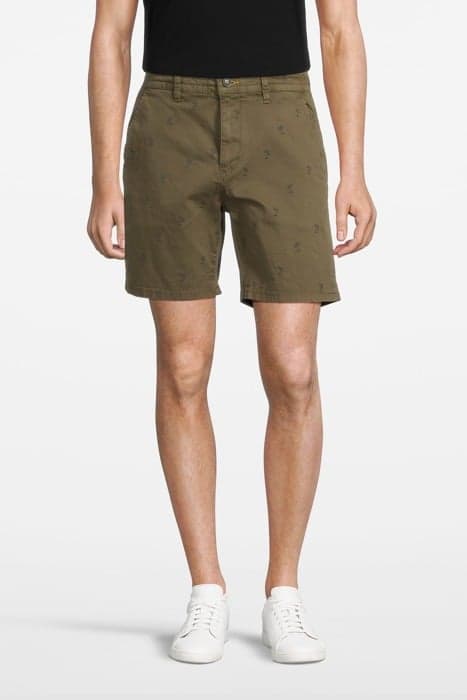 MEN STRETCH SHORT PALMTREE MOSS GREEN by Shiwi