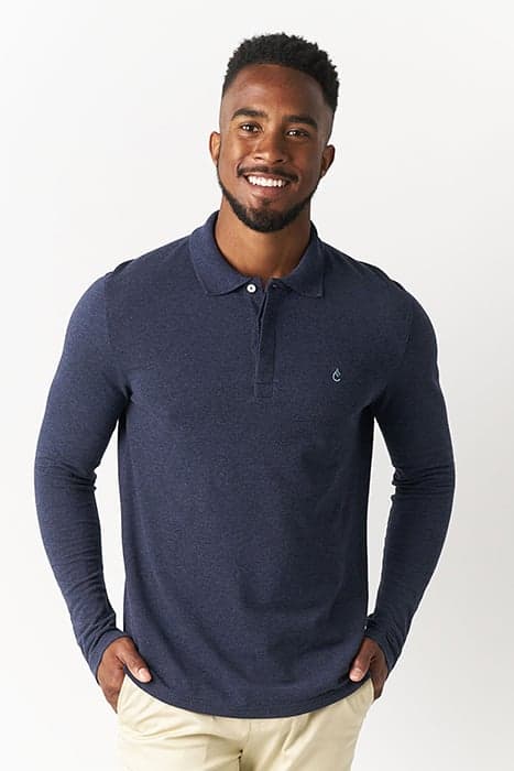 LONG SLEEVE POLO NAVY - LOGO SLIM FIT by LABFRESH