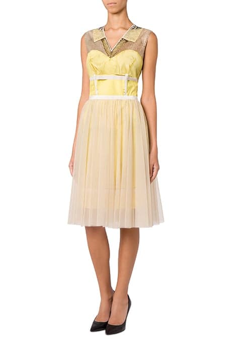 INSIDE OUT TROMPE-L'ŒIL POPLIN DRESS MULTICOLOR by Moschino