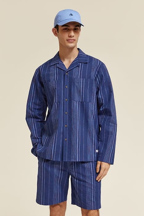 SPACE DYE STRIPE SHIRT NAVY BLUE STRIPE by Scotch & Soda