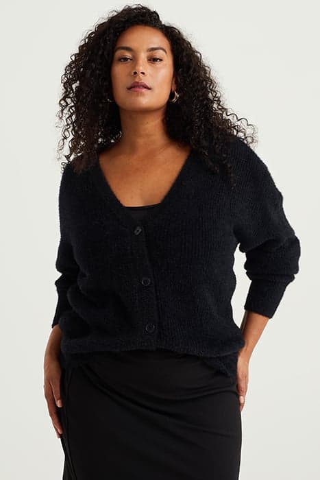 KNITTED CARDIGAN BLACK by WE Fashion