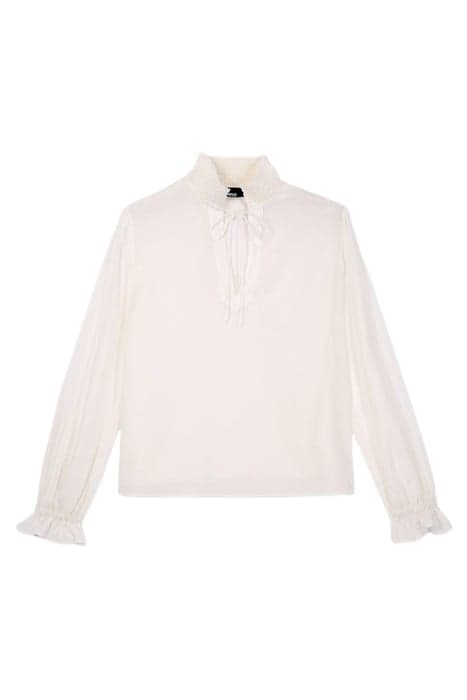 LONG-SLEEVED TOP WITH SMOCKED COLLAR WHITE by The Kooples