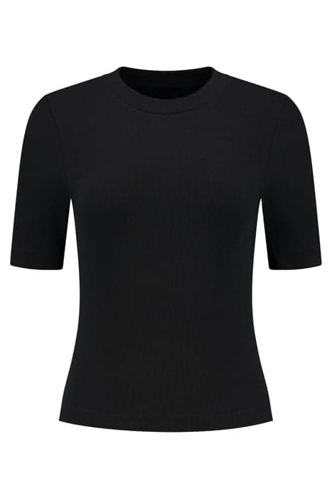 RIB T-SHIRT BLACK by NIKKIE