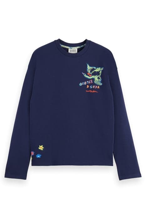 PLACED SWAN ARTWORK SWEATSHIRT NAVY BLUE by Scotch & Soda