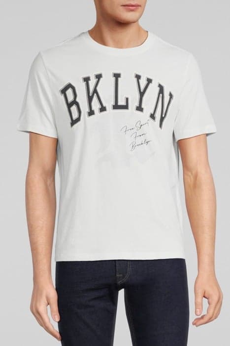 WHITE ORGANIC T-SHIRT, EMBROIDERED XL LETTERS OFF WHITE by IKKS