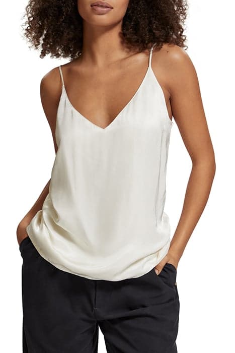 JERSEY TANK WITH WOVEN FRONT SOFT ICE by Scotch & Soda