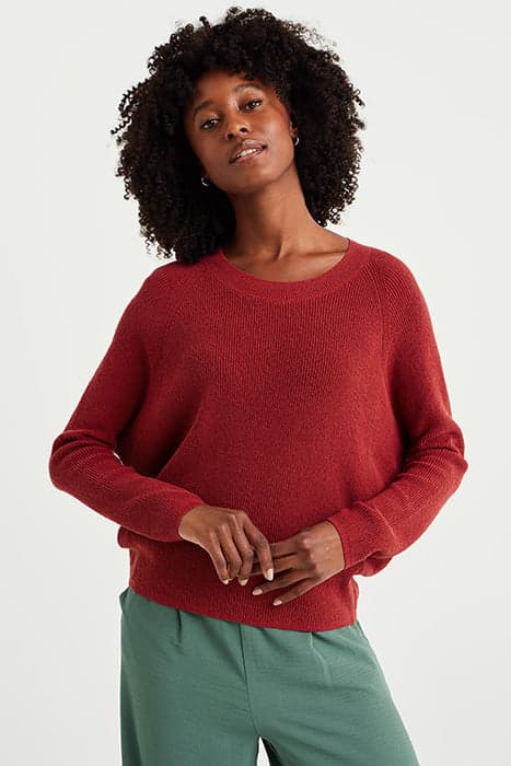 KNITTED PULLOVER TERRA COTTA by WE Fashion