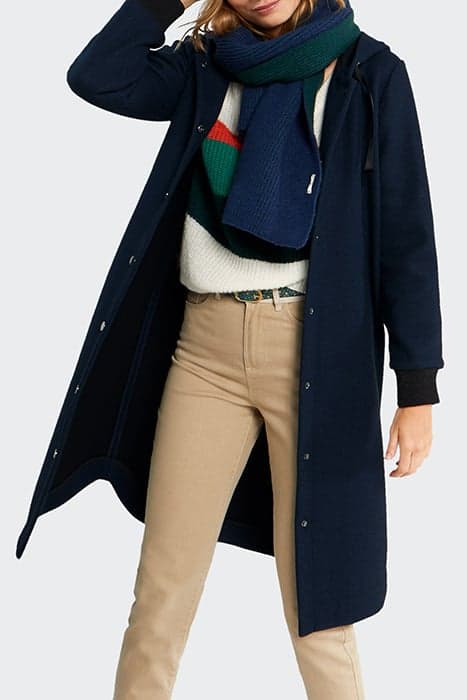 NAVY DUFFLE COAT-STYLE LONG COAT by ICODE