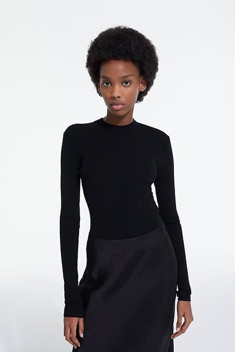 SWEATER WITH SHIFT BACK AND LACE INSERT BLACK by The Kooples