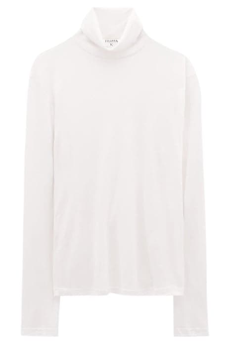 JERSEY ROLLER NECK TOP WHITE CHAL by Filippa K