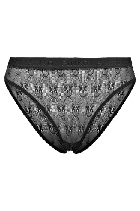 SENZA PAROLE 3 SLIP PIZZO INDEMAGLIATO JACQUARD C/LOGO BLACK by PINKO