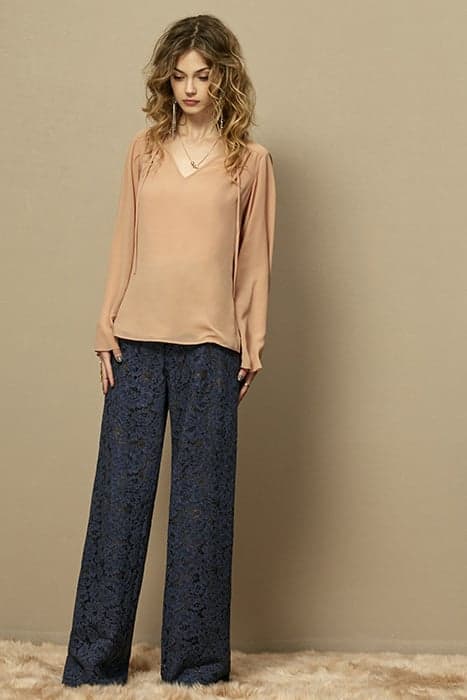 COLORED LACE PALAZZO TROUSERS AZUL-ROSA by OKY