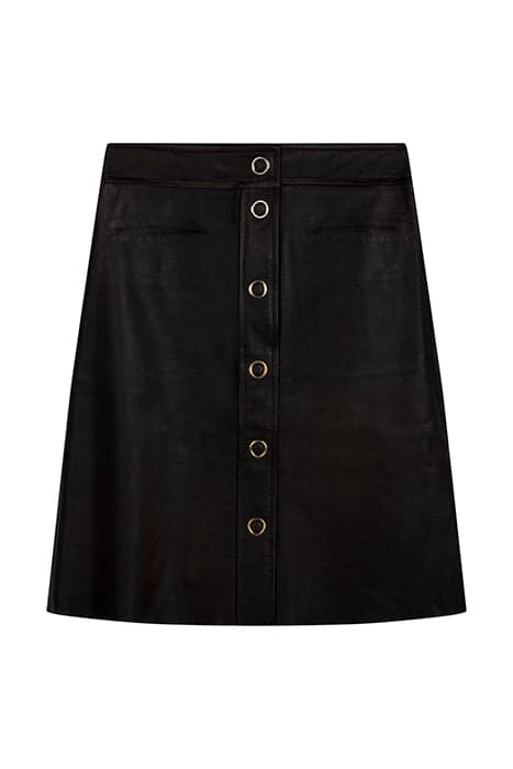 PANEL BUTTON LEATHER SKIRT DK. CHOCOL by Filippa K