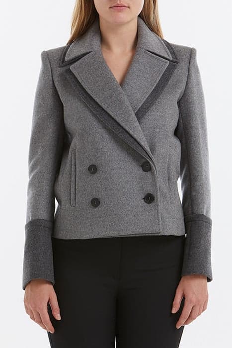 DBL LAPEL PEACT PALE GREY MELANGE by Alexander McQueen