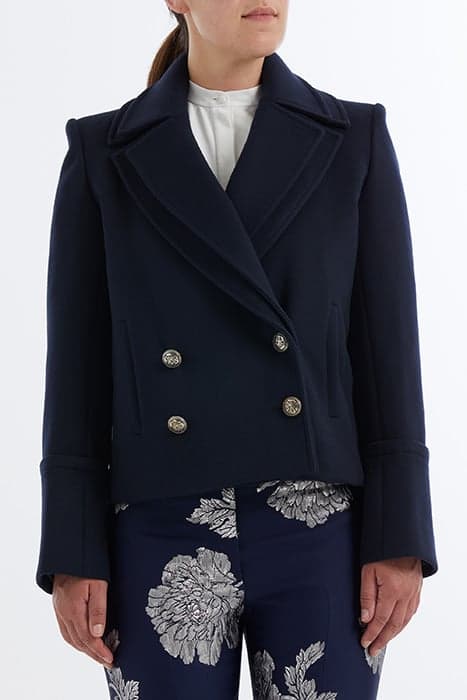 DBL LAPEL PEACT NAVY by Alexander McQueen