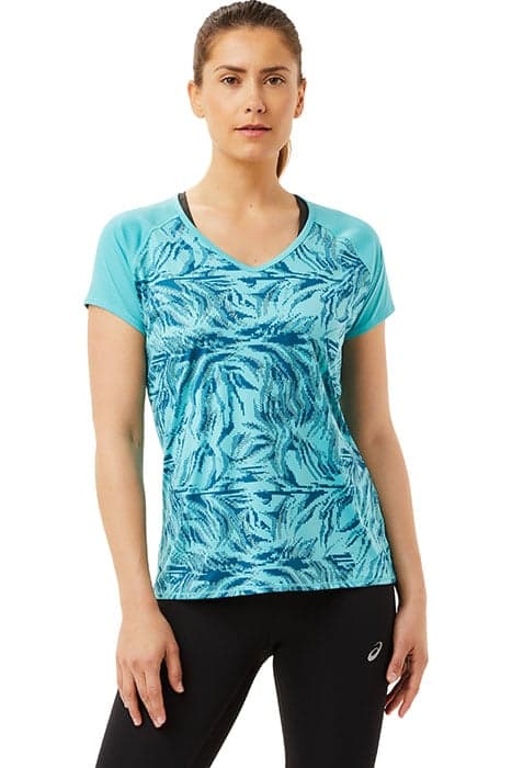 V-NECK GPX RUN TOP TECHNO CYAN by ASICS