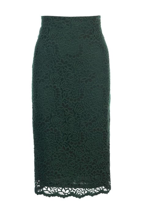 LACE SKIRT VELVET TAPE SIDE GREEN by River Woods