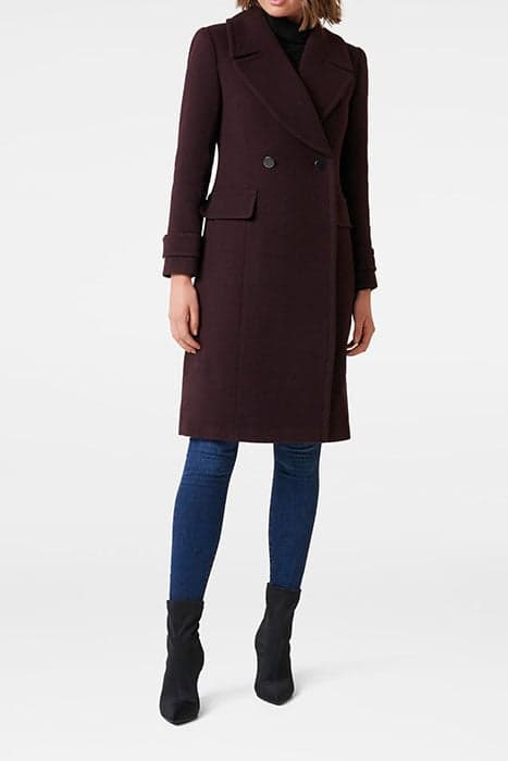 SALLY WRAP COAT DEEP BERRY DEEP BERRY by Forever New