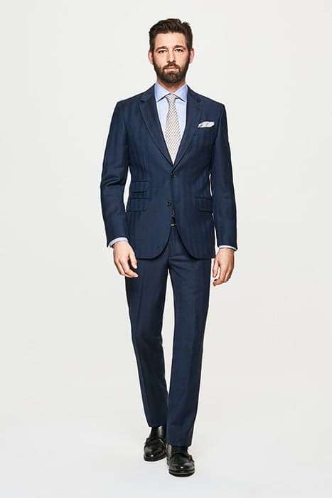 WOOL HBONE C NAVY NAVY by Hackett London