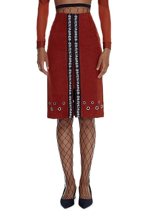 RUSTY RED MAXIME EYELET SKIRT by Daily Paper