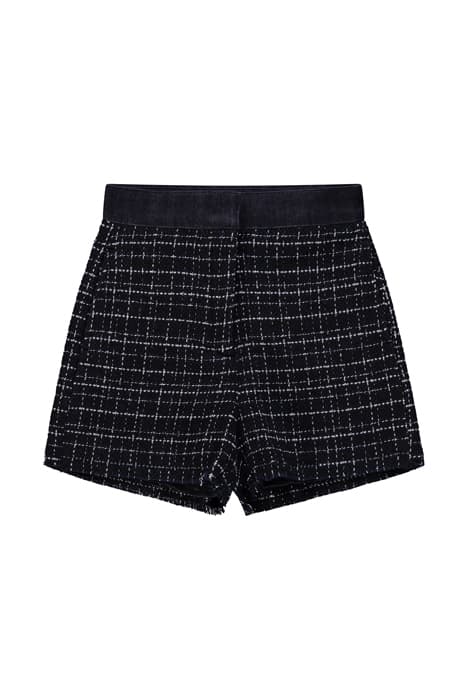 ABBELLIRE SHORTS STUOIA CHECK BLACK/BLUE/SILVER by PINKO