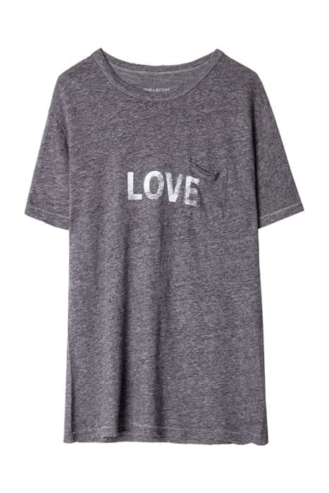 AMBER WORD LINEN T-SHIRT BLUEBERRY by ZADIG&VOLTAIRE