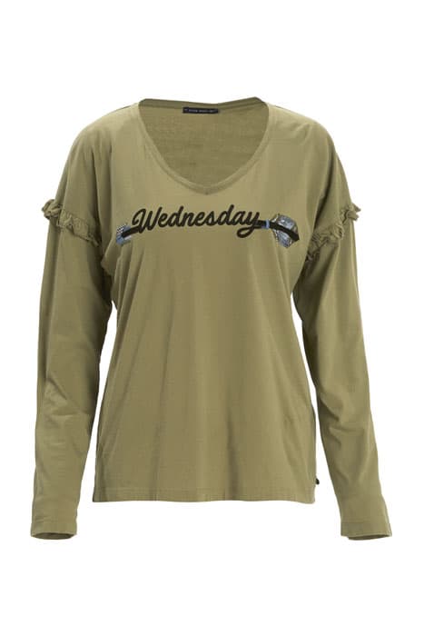 COTTON LONG SLEEVE T-SHIRT GREEN by River Woods