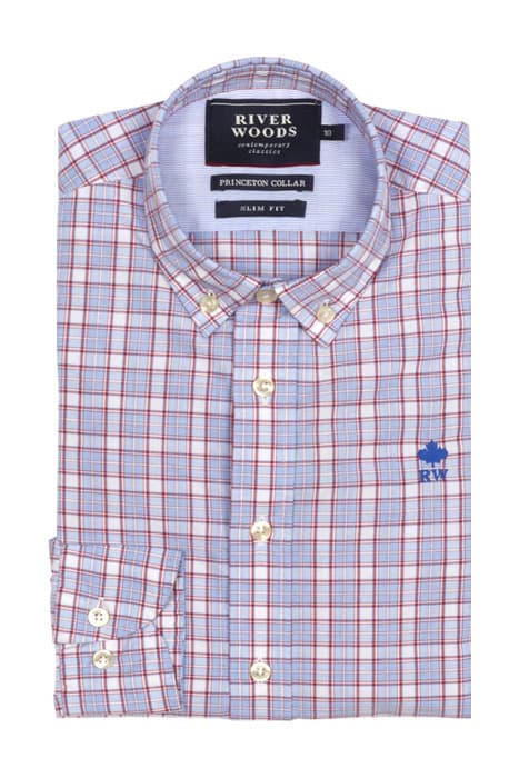 SLIM FIT PRINCETON SHIRT RED by River Woods