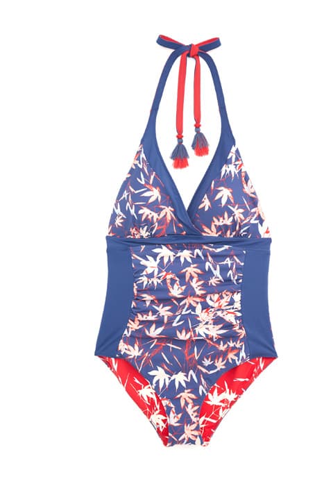 PALM REVERSIBLE SWIMSUIT BLUE MLT by White Stuff