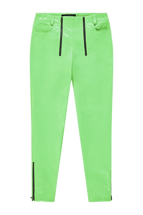 WOMEN'S LEATHER SKINNY PANTS NEON GREEN by Marcell von Berlin