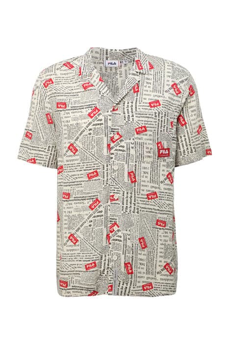 TUTIN AOP RESORT SHIRT SWEET CORN NEWSPAPER AOP by FILA