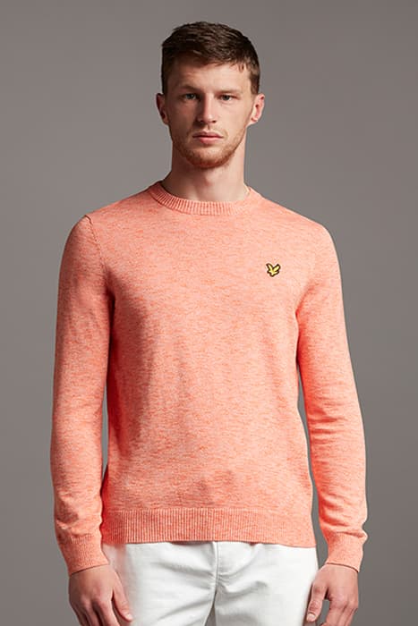 COTTON KNITTED CREW NECK JUMPER BURNT SIENNA by Lyle & Scott