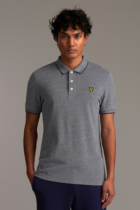 OXFORD POLO SHIRT WHITE/DARK NAVY by Lyle & Scott