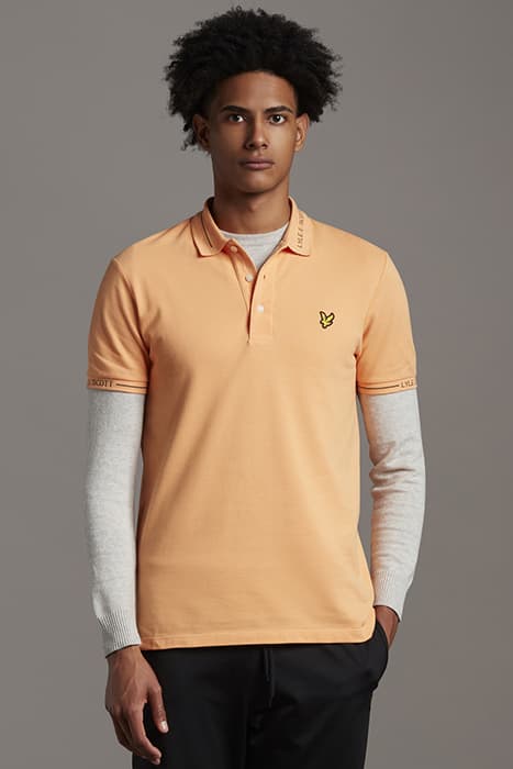 SEASONAL BRANDED COLLAR POLO SHIRT MELON by Lyle & Scott