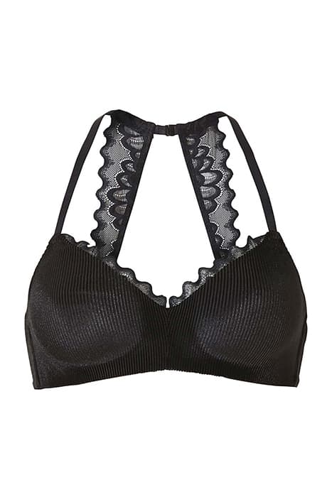 LI BRA T-SHIRT BIBI VELVET RIB BLACK by Livera