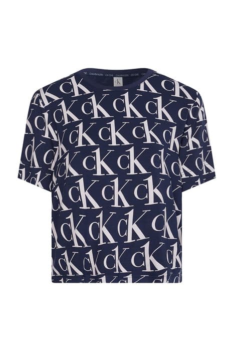 S/S CREW NECK PLUSH CK1 PRINT_BLUE SHADOW by Calvin Klein