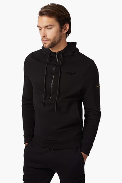 COMPHO HALF ZIP HOODIE BLACK by Cavallaro Napoli