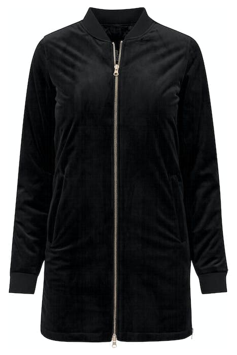 LADIES LONG VELVET JACKET BLACK by Urban Classics