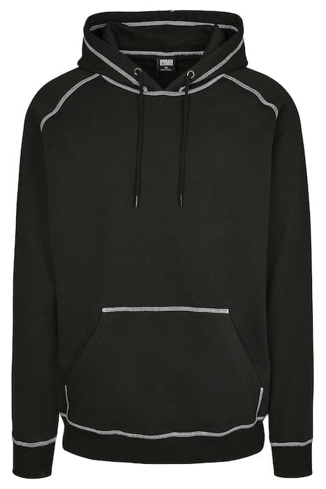 CONTRAST STITCHING HOODY BLACK by Urban Classics