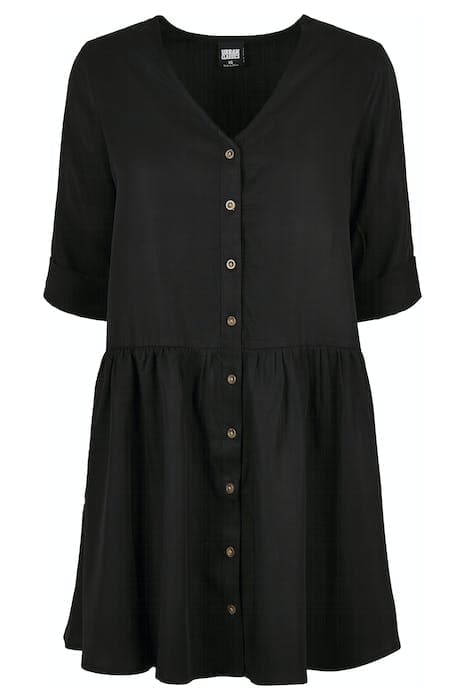 LADIES BABYDOLL SHIRT DRESS BLACK by Urban Classics