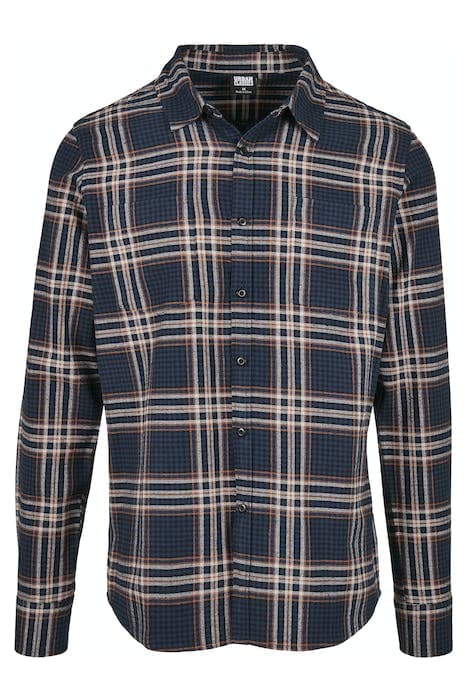 CHECKED CAMPUS SHIRT DARKBLUE/RUSTRED by Urban Classics